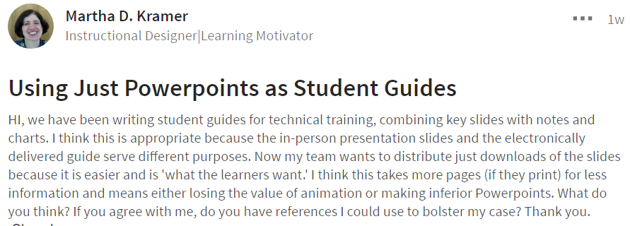 D = Death by PowerPoint